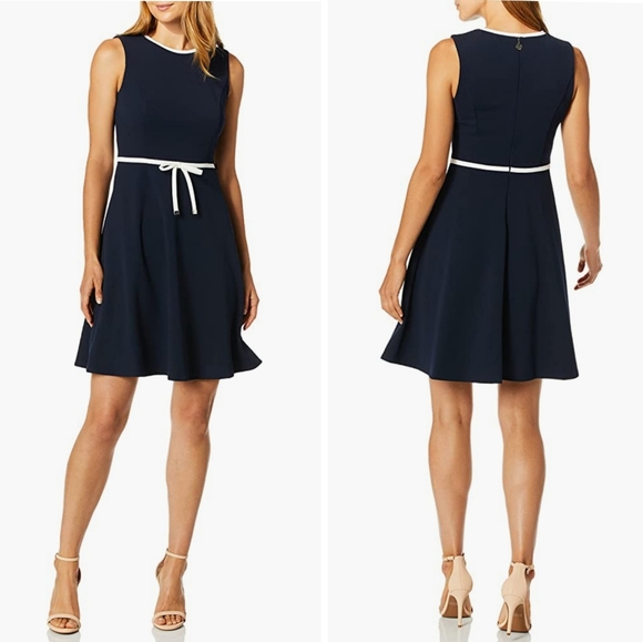 Blue & White Nautical Dress sz 14 - Picture 6 of 6